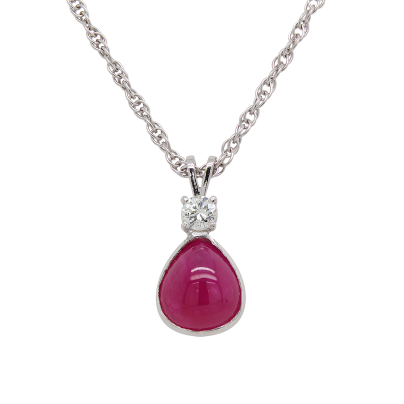 "Rosy Drop" Estate Ruby Pendant Lilliane's Jewelry