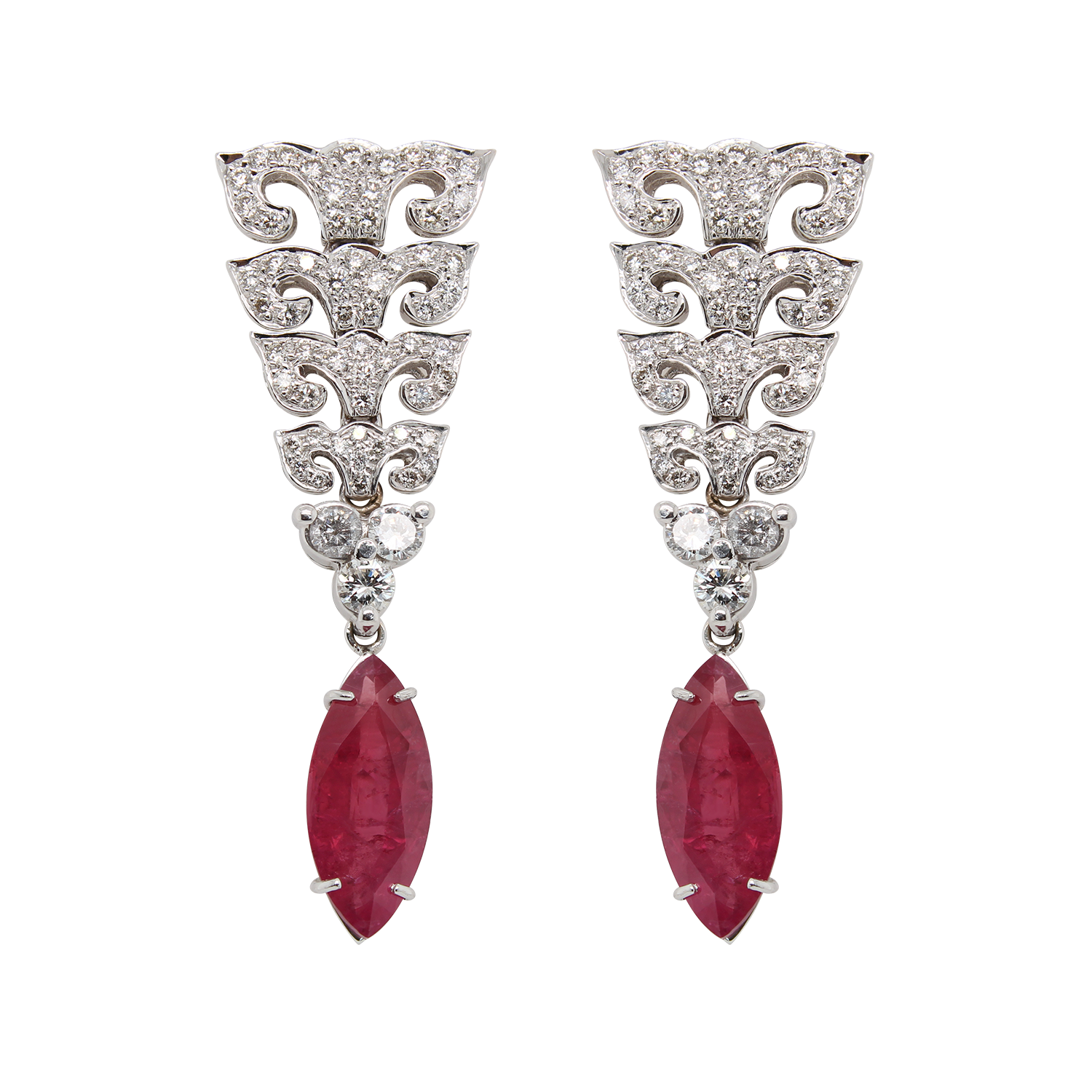 RUBY EARRINGS, SILVER 925. Jewellery & Gemstones - Earrings - Auctionet