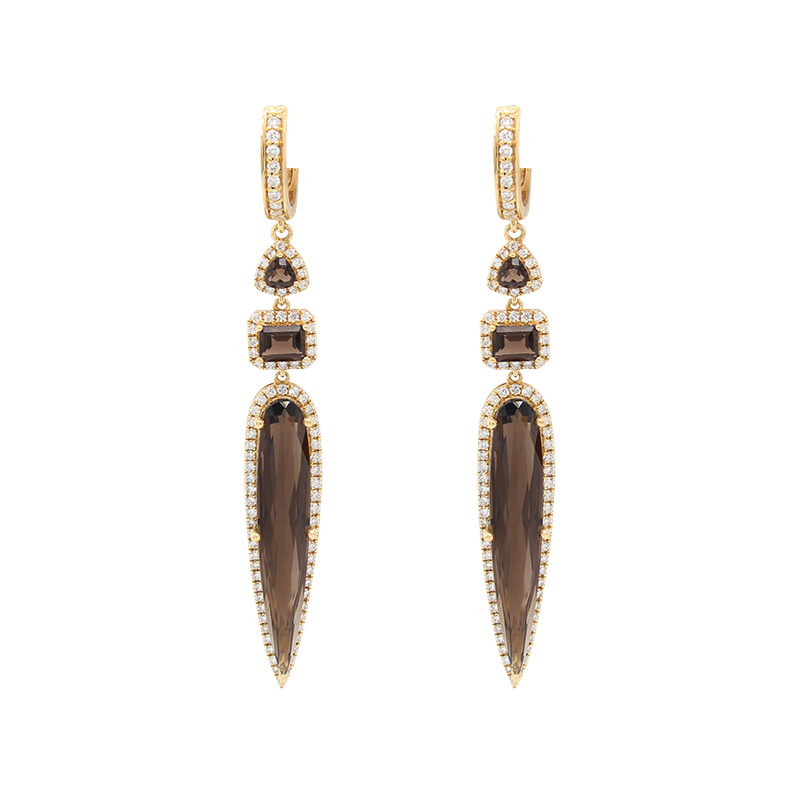 "Sparkling Interest" Estate Smoky Quartz Earrings Lilliane's Jewelry