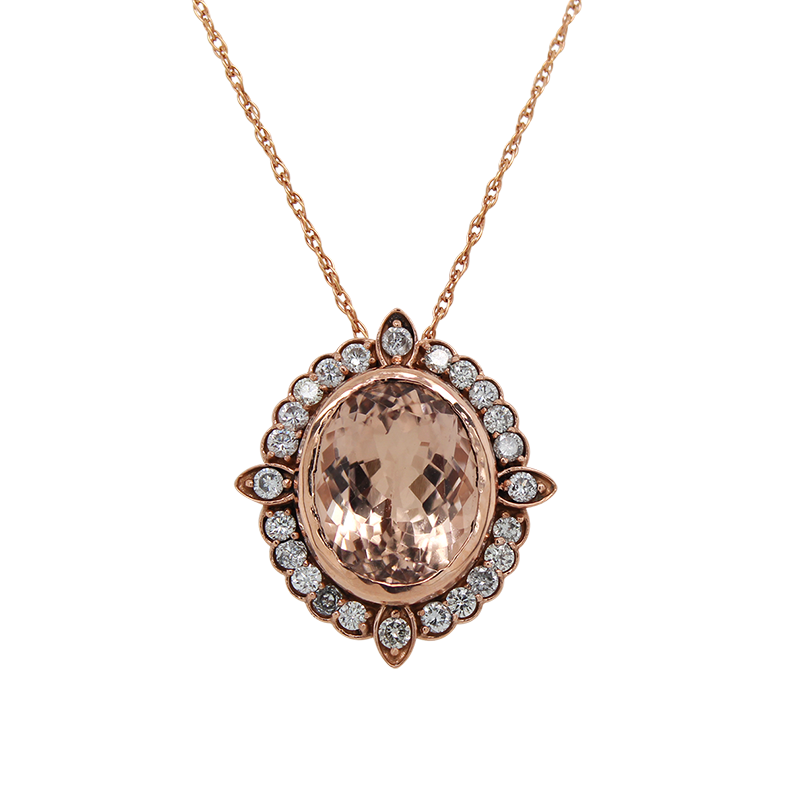 14K Rose Gold Morganite Topaz Necklace – Dandelion Jewelry