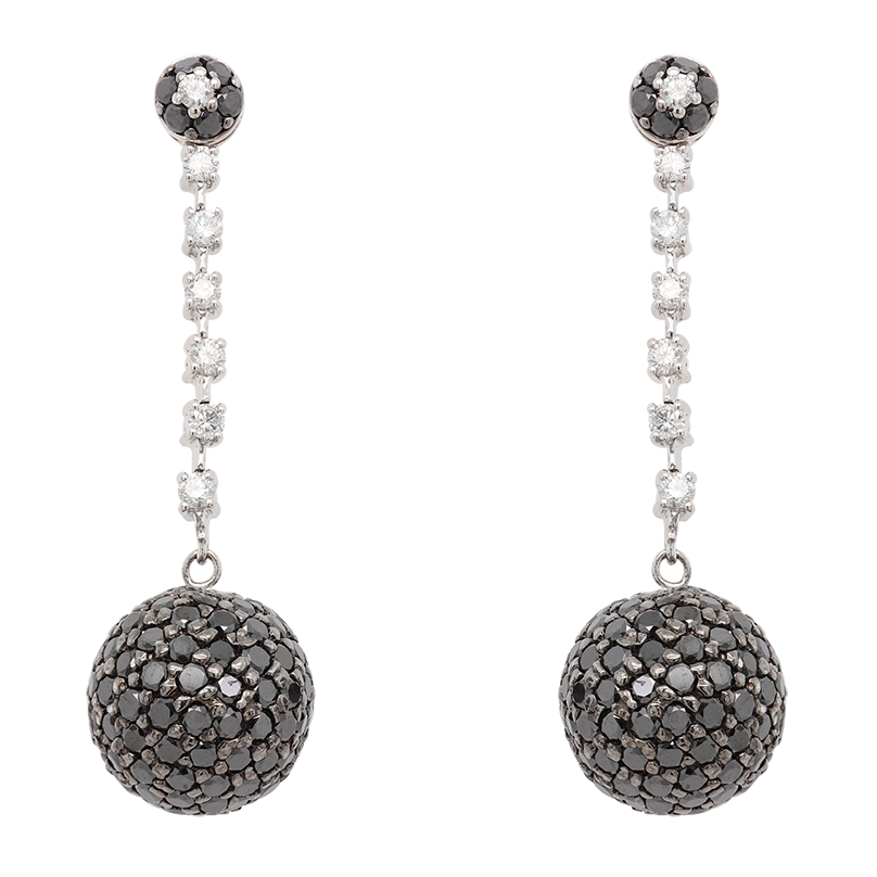 Top 192+ black diamond hanging earrings latest
