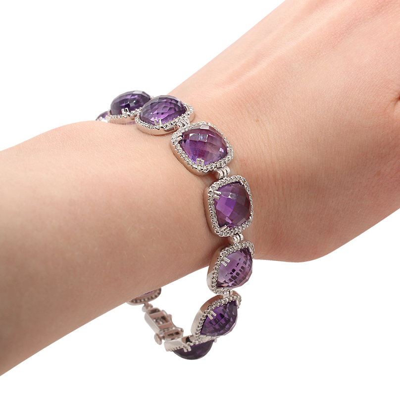 Adjustable Purple & Pink Tie-Dye Glass Beads Bracelet– Oralia India