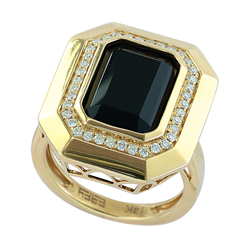 Art Masters Exclusive 14K Black Gold 3.0 Ct Black Onyx Cobra Engagement Ring  R602-14KBGBO | Art Masters Jewelry