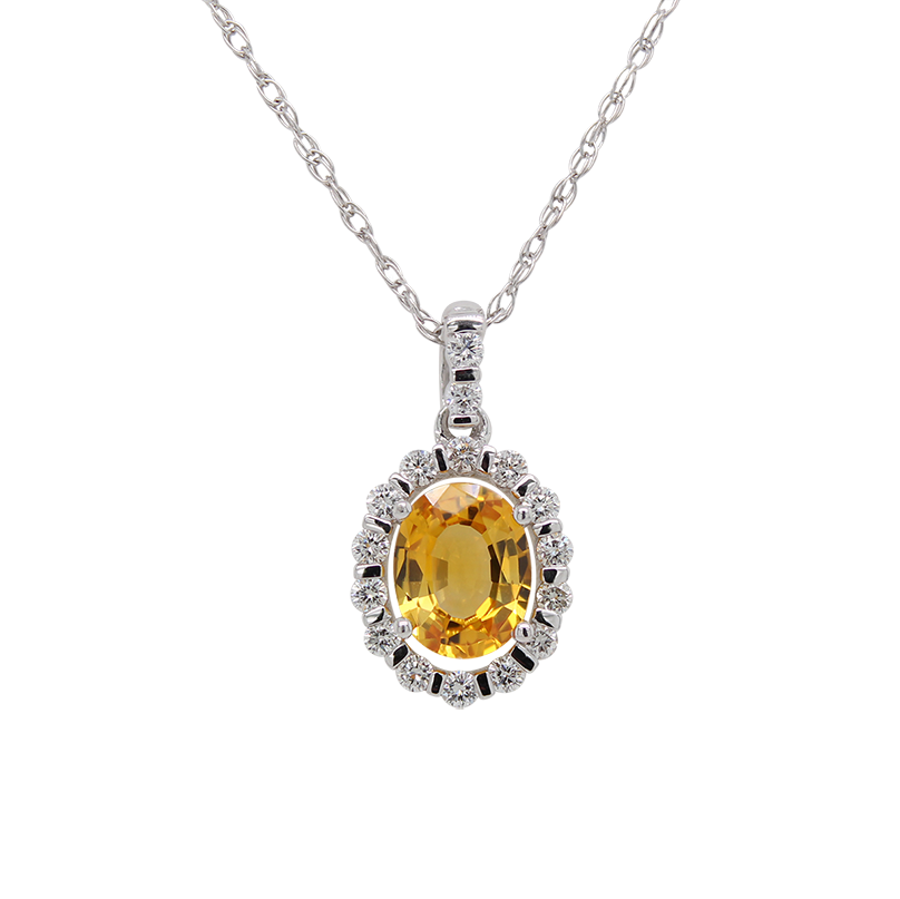 Raw Yellow Sapphire Necklace - Uniquelan Jewelry