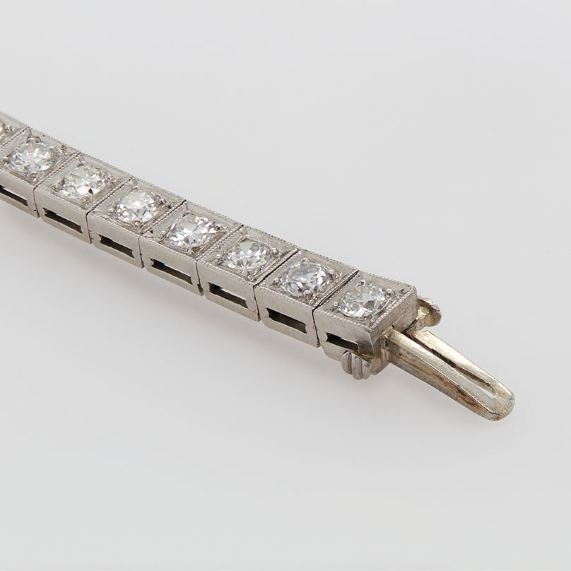 Antique White Gold Filigree Diamond Bracelet | New York Jewelers Chicago