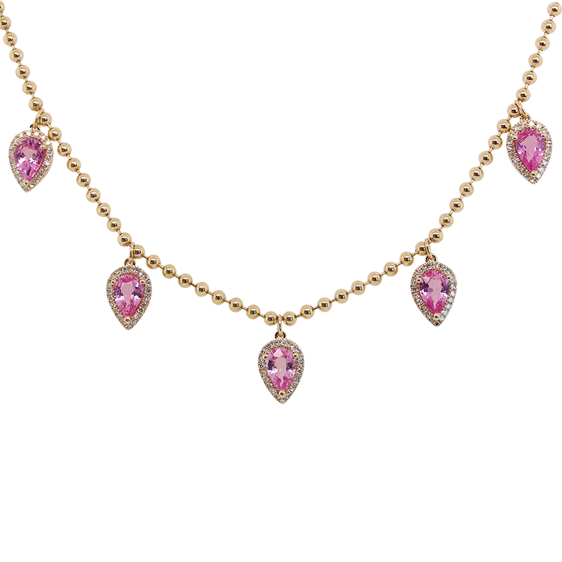 "Pink Lady" Sapphire Necklace Lilliane's Jewelry