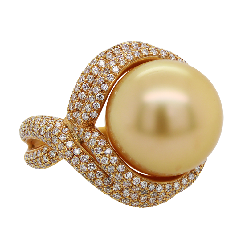 Golden South Sea Pearl Ring - Lilliane's Jewelry